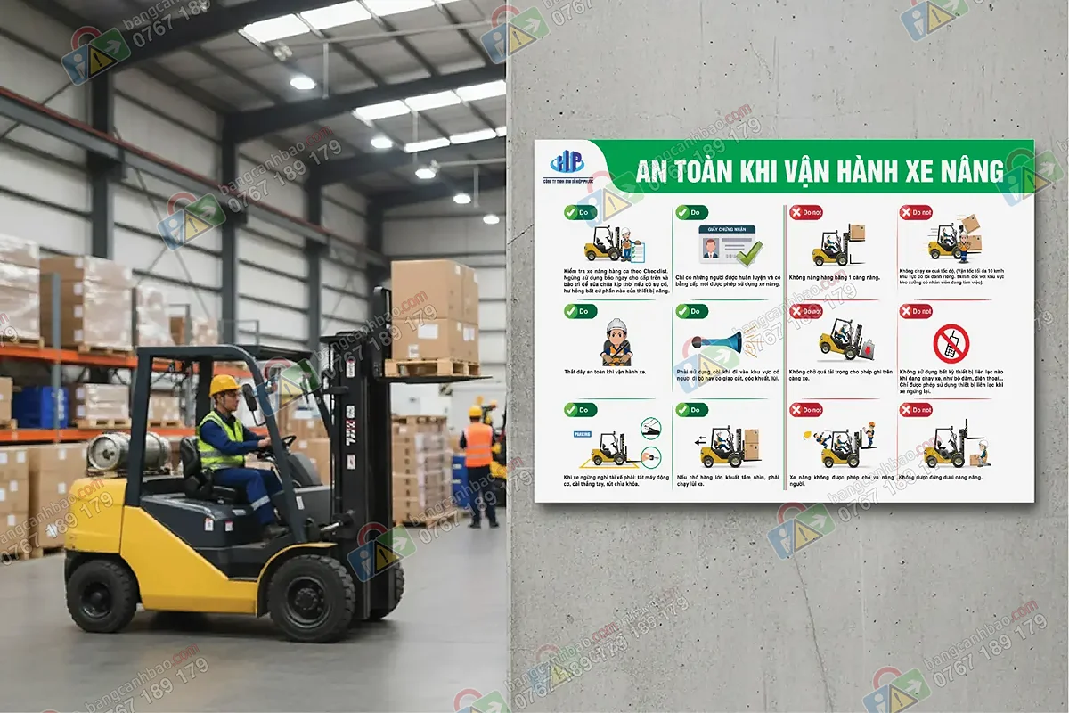 Bảng An Toàn Khi Vận Hành Xe Nâng